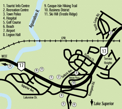 Terrace Bay Ontario Map Canadian North Shore Of Lake Superior